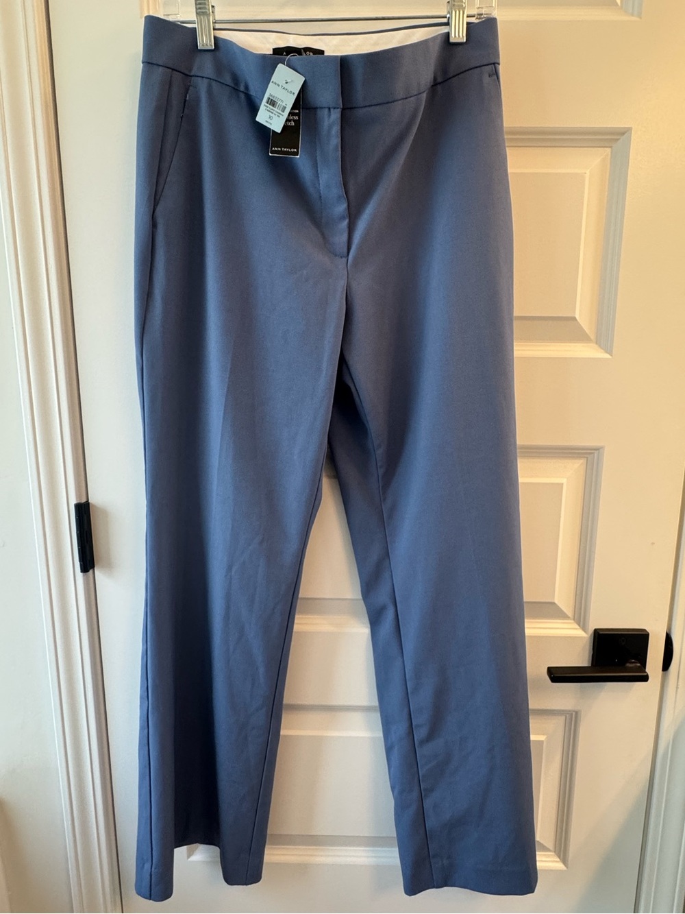 Ann Taylor Petite Blue Straight-Leg Dress Pants